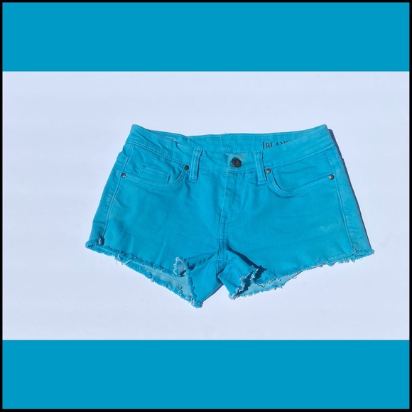 BLANKNYC TURQUOISE CUT- OFF SHORTS 25 - Picture 7 of 11